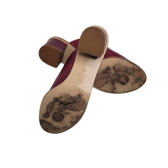 ATP Leather slip-on Heels Color Burgundy Size 39 Eur/ 8 US - Picture 9 of 9